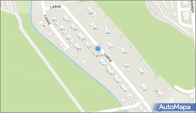 Nowa Dęba, Leśna, 9/1, mapa Nowa Dęba