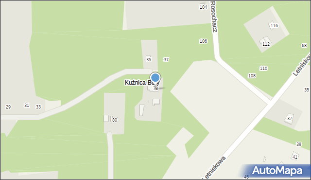 Nowa Kuźnica, Letniskowa, 82a, mapa Nowa Kuźnica