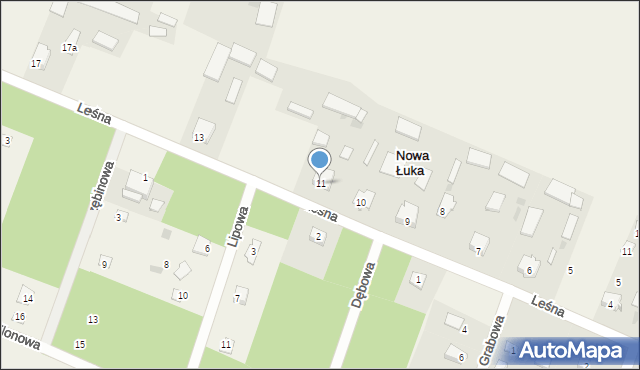 Nowa Łuka, Leśna, 11, mapa Nowa Łuka