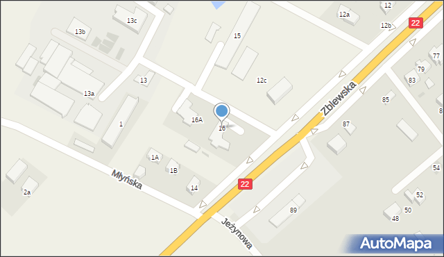 Nowa Wieś Rzeczna, Leśna, 16, mapa Nowa Wieś Rzeczna