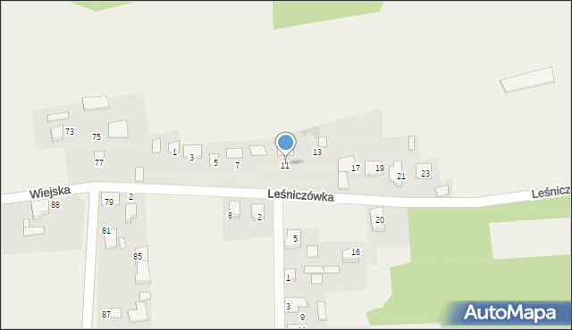 Nowa Wieś Tworoska, Leśniczówka, 11, mapa Nowa Wieś Tworoska