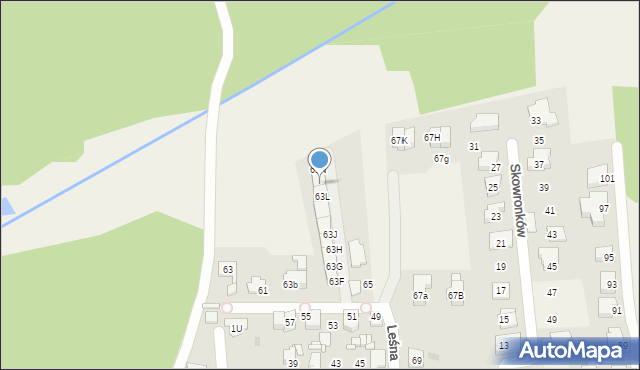Nowe Chechło, Leśna, 63M, mapa Nowe Chechło