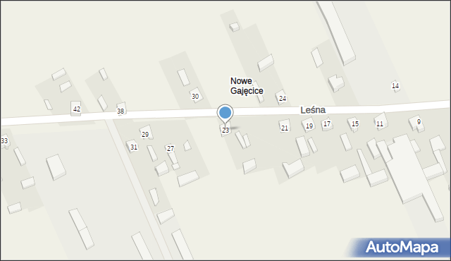 Nowe Gajęcice, Leśna, 23, mapa Nowe Gajęcice