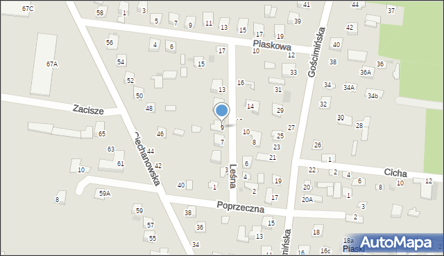 Nowe Miasto, Leśna, 9, mapa Nowe Miasto