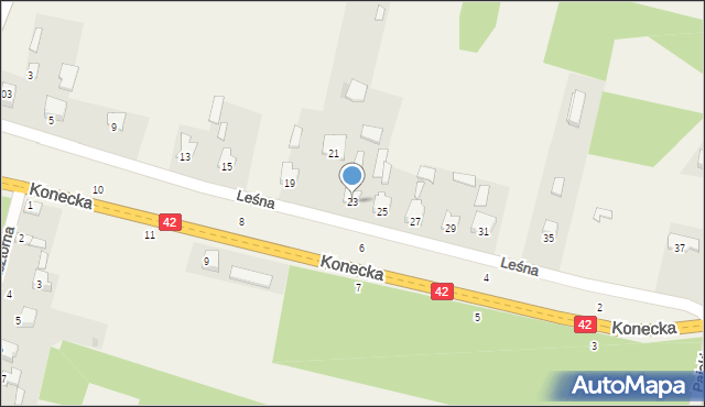 Nowe Sierosławice, Leśna, 23, mapa Nowe Sierosławice