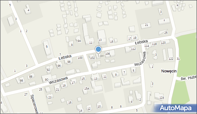 Nowęcin, Łebska, 104, mapa Nowęcin