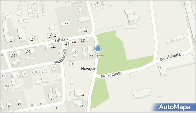 Nowęcin, Łebska, 31, mapa Nowęcin