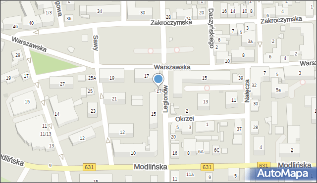 Nowy Dwór Mazowiecki, Legionów, 17, mapa Nowy Dwór Mazowiecki