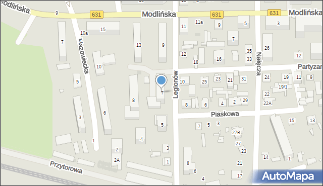 Nowy Dwór Mazowiecki, Legionów, 7, mapa Nowy Dwór Mazowiecki