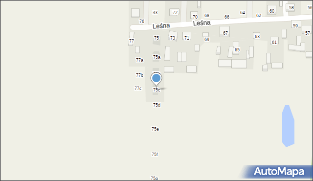 Nowy Kraszew, Leśna, 75c, mapa Nowy Kraszew