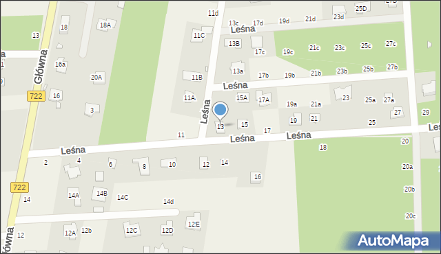 Nowy Prażmów, Leśna, 13, mapa Nowy Prażmów