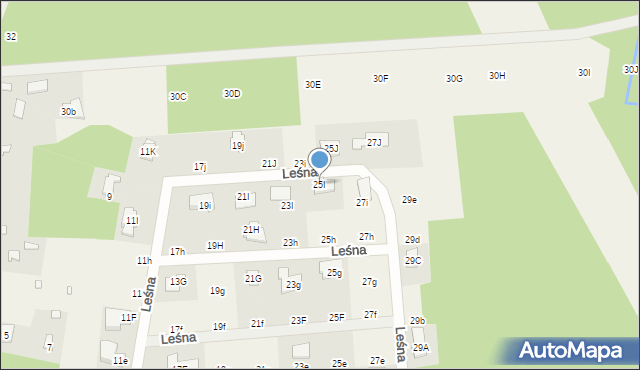 Nowy Prażmów, Leśna, 25I, mapa Nowy Prażmów