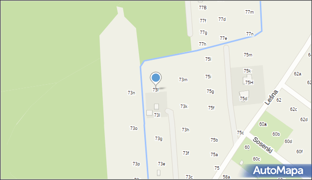 Nowy Prażmów, Leśna, 73l, mapa Nowy Prażmów