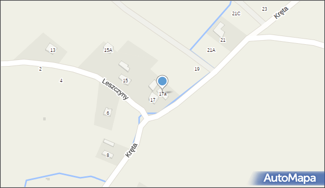 Odrzykoń, Leszczyny, 17a, mapa Odrzykoń