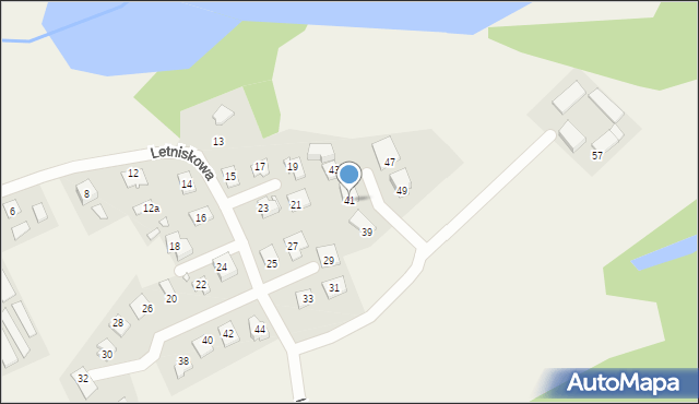 Ogonki, Letniskowa, 41, mapa Ogonki