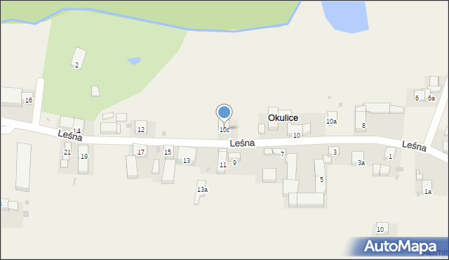 Okulice, Leśna, 10c, mapa Okulice