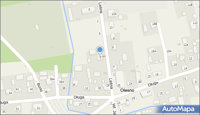 Olesno, Leśna, 3, mapa Olesno