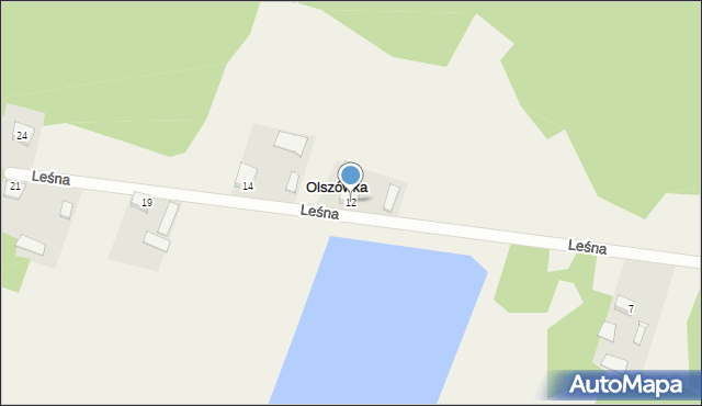 Olszówka, Leśna, 12, mapa Olszówka