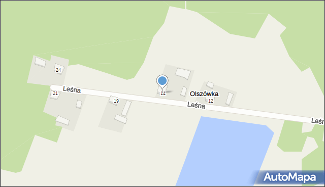 Olszówka, Leśna, 14, mapa Olszówka