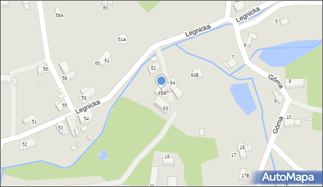 Olszyna, Legnicka, 63A, mapa Olszyna