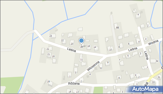 Olszyny, Leśna, 18, mapa Olszyny