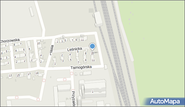 Opole, Leśnicka, 10, mapa Opola