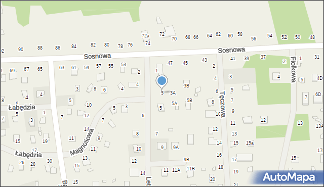 Orchówek, Letnia, 3, mapa Orchówek