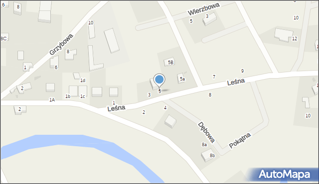 Orle, Leśna, 5, mapa Orle