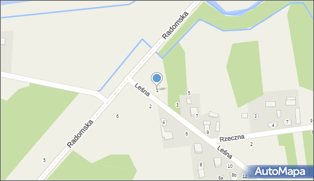 Orońsko, Leśna, 1, mapa Orońsko