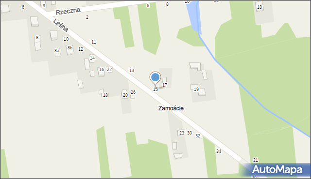 Orońsko, Leśna, 15, mapa Orońsko