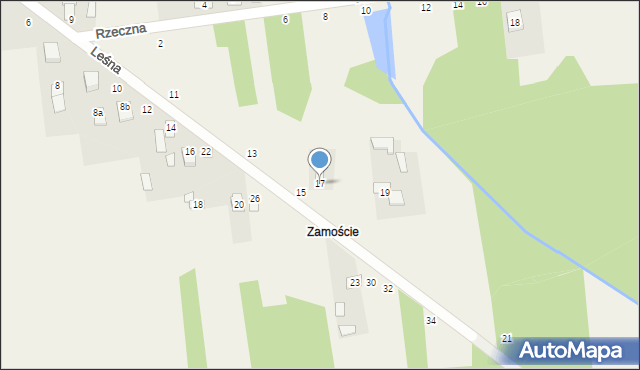 Orońsko, Leśna, 17, mapa Orońsko