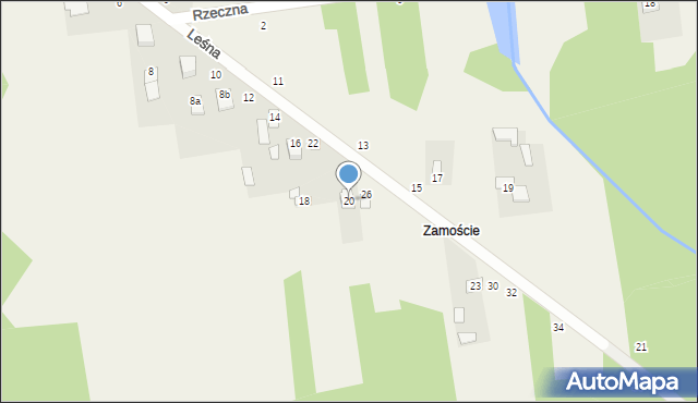 Orońsko, Leśna, 20, mapa Orońsko