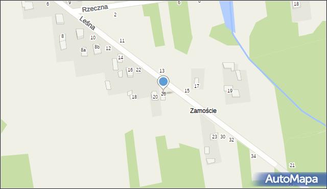 Orońsko, Leśna, 26, mapa Orońsko