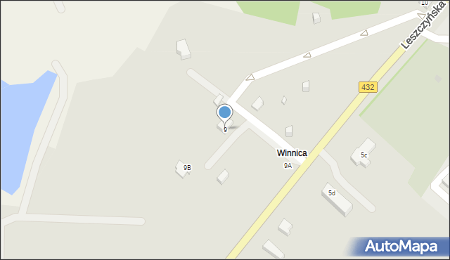 Osieczna, Leszczyńska, 9, mapa Osieczna