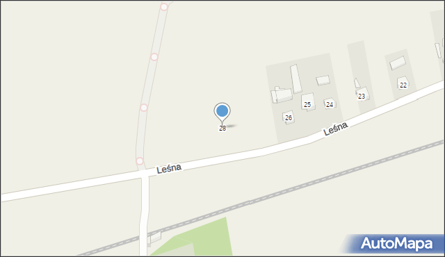 Osiek nad Notecią, Leśna, 28, mapa Osiek nad Notecią