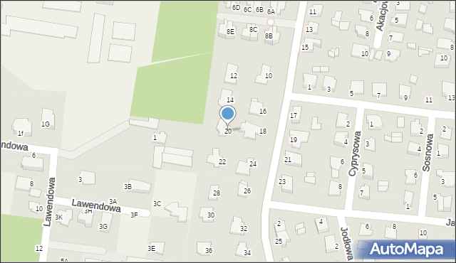 Osielsko, Leśna, 20, mapa Osielsko