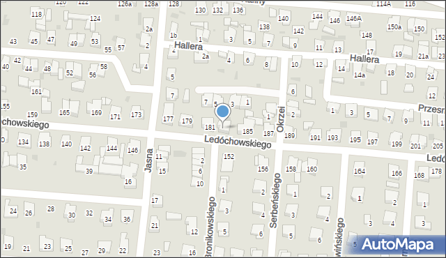 Ostrów Wielkopolski, Ledóchowskiego Mieczysława, kard., 183, mapa Ostrów Wielkopolski