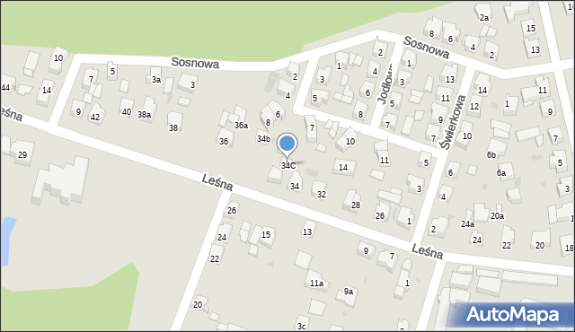 Ostrzeszów, Leśna, 34C, mapa Ostrzeszów