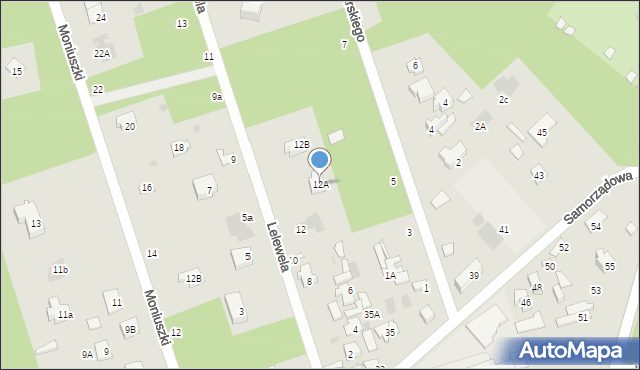 Otwock, Lelewela Joachima, 12A, mapa Otwock