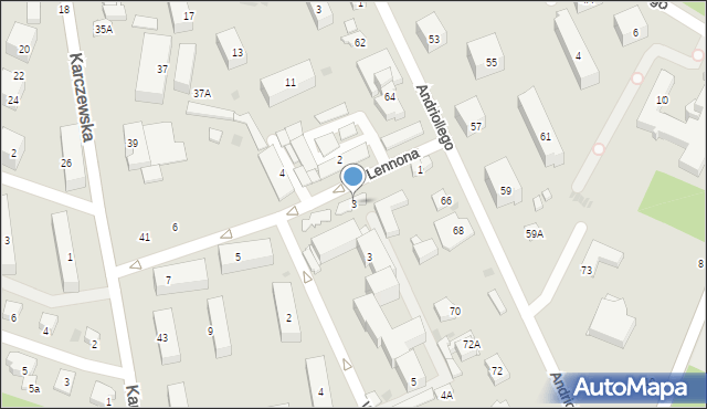 Otwock, Lennona Johna, 3, mapa Otwock