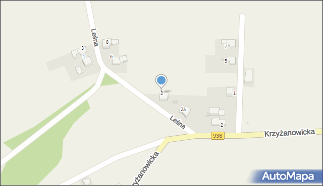 Owsiszcze, Leśna, 2, mapa Owsiszcze