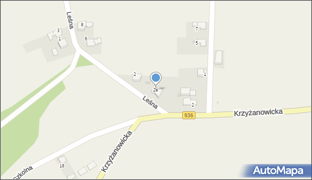 Owsiszcze, Leśna, 2a, mapa Owsiszcze