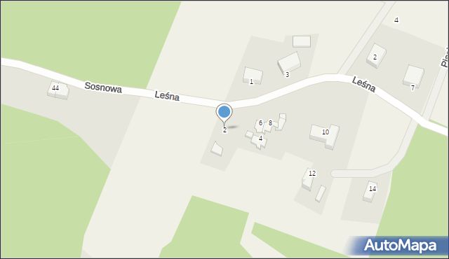 Pacółtowo, Leśna, 2, mapa Pacółtowo