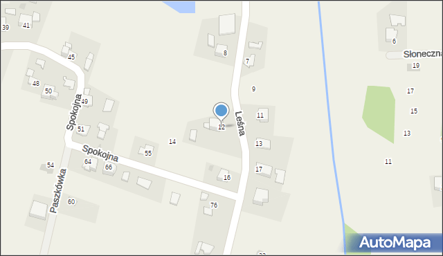 Paszkówka, Leśna, 12, mapa Paszkówka