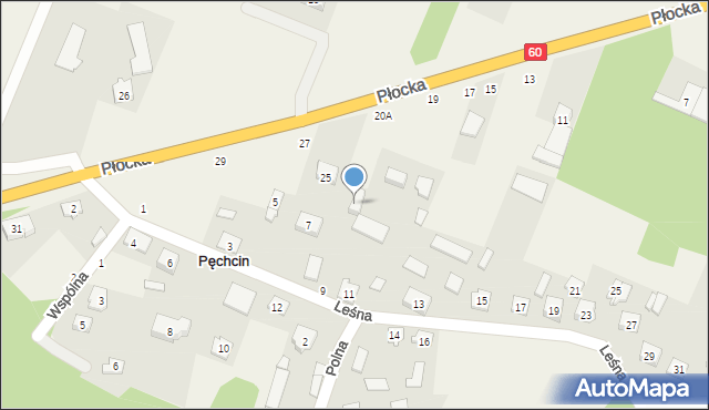 Pęchcin, Leśna, 20A, mapa Pęchcin