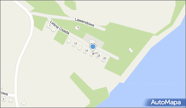 Perkowo, Leśna Osada, 16, mapa Perkowo