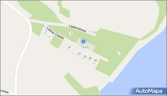 Perkowo, Leśna Osada, 7, mapa Perkowo