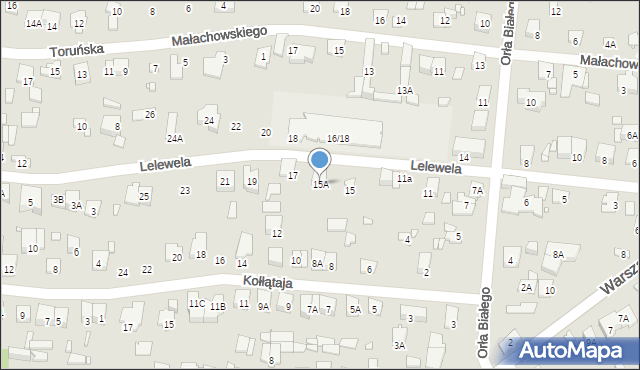 Piastów, Lelewela Joachima, 15A, mapa Piastów
