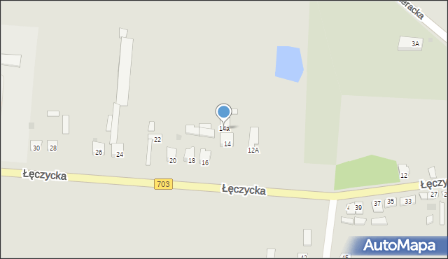 Piątek, Łęczycka, 14a, mapa Piątek