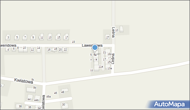 Piecowice, Leśna, 5a, mapa Piecowice